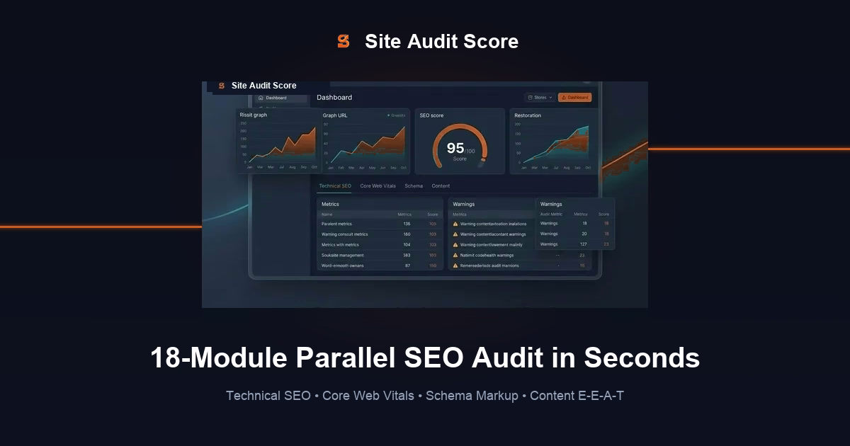 Site Audit Score — 18-Module Parallel SEO Audit